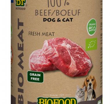 Biofood Organic 100% rund hondenvoer in blik 400gram