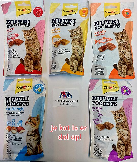 Nutri pockets Gimcat in 5 verschillende smaken per zakje 60gram